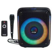 Caixa Som Bateria com Microfone 800W Rms Bluetooth Portátil Fm Usb Controle Remoto Bivolt E-X8