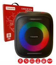 Caixa Som Bluetooth 70W RMS À Prova D'Água LED RGB Com 2 Subwoofers Bateria 6000mAh TWS Graves Potentes