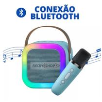 Caixa Som Bluetooth com Microfone e Luzes LED - Pequena, Poderosa e Divertida Cor Sortida