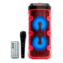 Caixa Som Bluetooth D-S14 Vermelho Microfone