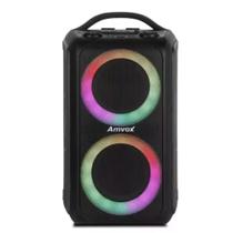 Caixa Som Bluetooth Portátil Amplificada 600W Rms Bateria Potente Preto Amvox Aca 600 Bagvox