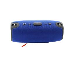 Caixa Som Bluetooth Potente Tecido Azul 21,5cm 2x6 watts RMS