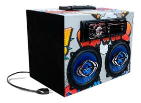 Caixa Som Bluetooth Usb Pen Drive Hurricane 5 Polegadas 180w