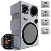 Caixa Som Bob Igreja Amplificada Shutt 600w RMS Woofer 12 Pol Xplode Bluetooth USB P10 LED Completa