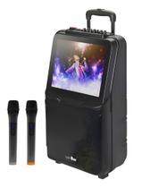 Caixa Som Box Karaoke Tv 100W Com Tela 15 Pol Bt 2 Microfone Caixa Som Box Karaoke Tv 100W Com Tela 15 Pol Bt 2 Microfone