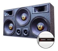 Caixa Som Carro Pancadão 3 De 12 + Modulo Taramps Ds800 Rms