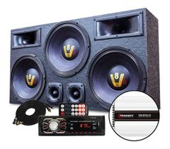 Caixa Som Carro Pancadão 3x12 Radio Bluetooth Taramps Ds800 - Oestesom