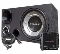 Caixa Som Carro Trio 12 Sub Pioneer + Módulo Stetsom Ir400