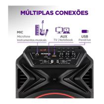 Caixa Som Connect Bluetooth Amplificada Portátil 250W 8 USB