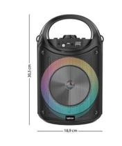 Caixa Som Karaoke Circle Led Preto Multimidia RGB 60W Letron