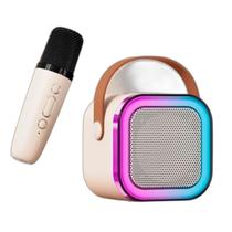 Caixa Som Karaokê Infantil Bluetooth Microfone Sem Fio Luz