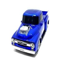 Caixa som portatil caminhonete retro bluetooth fm sd usb tf led azul ws-538bt
