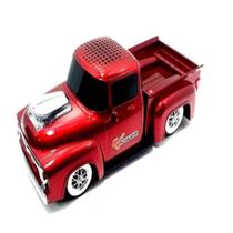Caixa som portatil caminhonete retro bluetooth fm sd usb tf led vermelho ws-538bt