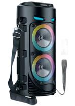 Caixa Som Portátil Torre Bluetooth Fm Mp3 Usb Sd Microfone