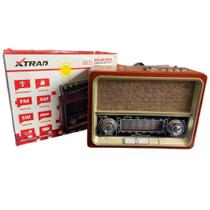 Caixa Som Retro Bluetooth Radio Am Fm Usb Sd Recarregavel XDG-71 Marrom Claro - XTRAD