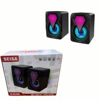Caixa Som Rgb Led Computador Pc Gamer Luz Respiração Fria
