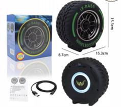 Caixa Som Roda Pneu Carro Portátil Bluetooth Potente 20w