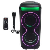 Caixa Som Torre Bateria Microfone 1200W Rms Bluetooth Portátil Fm Usb Controle Remoto Eclipse E206