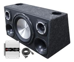 Caixa Som Trio 12 Subwoofer Unlike + Módulo Taramps Tl1500