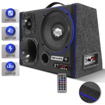 Caixa Som Trio 8" Amplificada 600W Shutt Xplode LED Woofer Driver Corneta Tweeter Módulo + Placa Bt