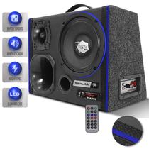 Caixa Som Trio 8" Amplificada 600W Shutt Xplode LED Woofer Driver Corneta Tweeter Módulo + Placa Bt