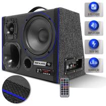 Caixa Som Trio Amplificada Shutt 700w RMS Subwoofer 8 Pol Connect Bluetooth USB Casa Carro Neon LED