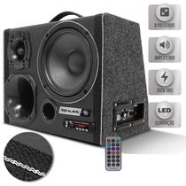 Caixa Som Trio Amplificada Shutt 700w RMS Subwoofer 8 Pol Connect Bluetooth USB Casa Carro Neon LED