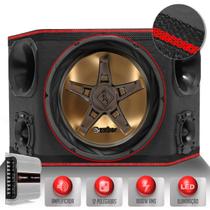 Caixa Som Trio Automotivo Three Side 1000W Subwoofer Bomber New Edge + Driver + Tweeter + Ts400 LED