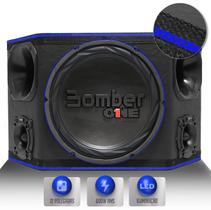 Caixa Som Trio Bomber 600W RMS Subwoofer B-One 12 Pol 2 Driver 2 Tweeter Grave Forte Porta Malas LED