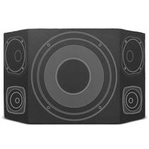 Caixa Som Trio Dutada Alto Falante 12" 2 Tweeters 2 Cornetas 50 Litros Carpete Grafite Preto