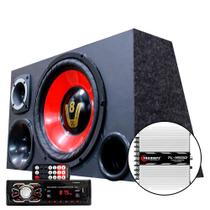 Caixa Som Trio Falante 12 Radio Bluetooth Usb Modulo Taramp