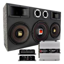 Caixa Som Trio Selada 5000w 4 Vias Hi Fi + Modulo Taramps