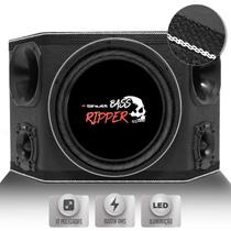 Caixa Som Trio Shutt 3 Lados 1000w RMS Subwoofer Ripper Caveira 12 Pol + Driver + Tweeter Grave LED