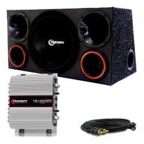 Caixa Som Trio Sub Taramps 12 Poleg 300wrms + Modulo Taramps