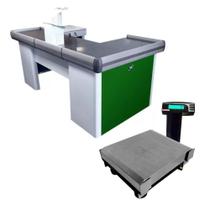 Caixa Supermercado Empacotador Verde 2m Check Out E Balança 30kg Urano Bivolt