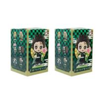 Caixa Surpresa Anime Demon Slayer Tanjiro Kamado Nezuko Figuras De PVC 1-12 Peças Modelo De Cartoon