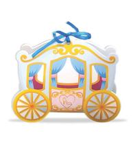 Caixa Surpresa Cinderela Carruagem 3D Em EVA Decoração Festa