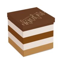 Caixa Surpresa Ovo em Pé 350g Tons de Chocolate 18,5x18,5x18,5cm - 01 Unidade - Cromus -