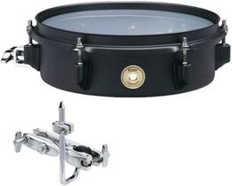 Caixa Tama Metalworks Black Steel 10x3 Mini-Tymp Snare BST103MBK com Clamp Timbalito com Caixa