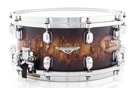Caixa Tama Starclassic Maple Molten Satin Brown Burst 14x6,5 automático Starphonic e Aros Die-Cast