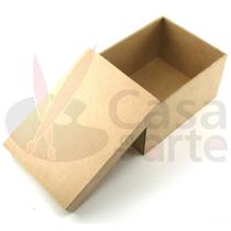 Caixa Tampa Sapato de Mdf Madeira Crua - Tamanho: 20 X 15 X 10 Cm