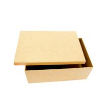 Caixa Tampa Sapato de MDF Madeira Crua - Tamanho: 25 x 25 x 12 cm