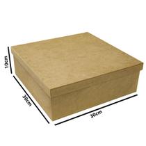 Caixa Tampa Sapato de MDF Madeira Crua Tamanho 30 x 30 x 10 cm - MAD. CARMINDO