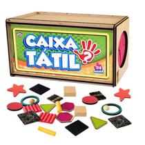 Caixa Tátil Madeira 24 Peças Desenvolvimento Motor Infantil
