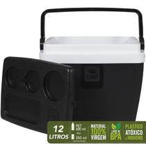 Caixa Térmica 12 Litros Preta e Branca Bel