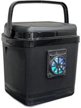 Caixa Térmica 22L com Som Bluetooth USB FM LED RGB Bateria
