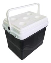 Caixa Térmica 22l Conserva Gelada Viagem Praia Preto/branco