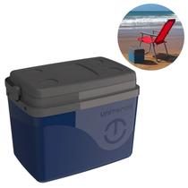 Caixa Térmica 30L Azul Cooler 45 Latas Alça - Unitermi