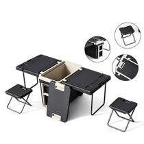 Caixa Térmica 32L com Rodas Vira Mesa e 6 Bancos Dobráveis Cooler para Praia Camping Churrasco Piquenique Portátil Caixa Térmica 32L com Rodas Vira Mesa e 6 Bancos Dobráveis Cooler para Praia Camping Churrasco Piquenique Portátil