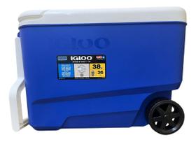Caixa Térmica 36lt Wheelie Cool 38 Qt Azul Importada Igloo